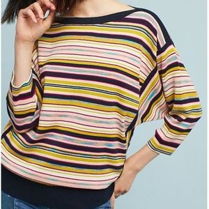 Anthro | Moth Striped Dolman Sleeve Pullover